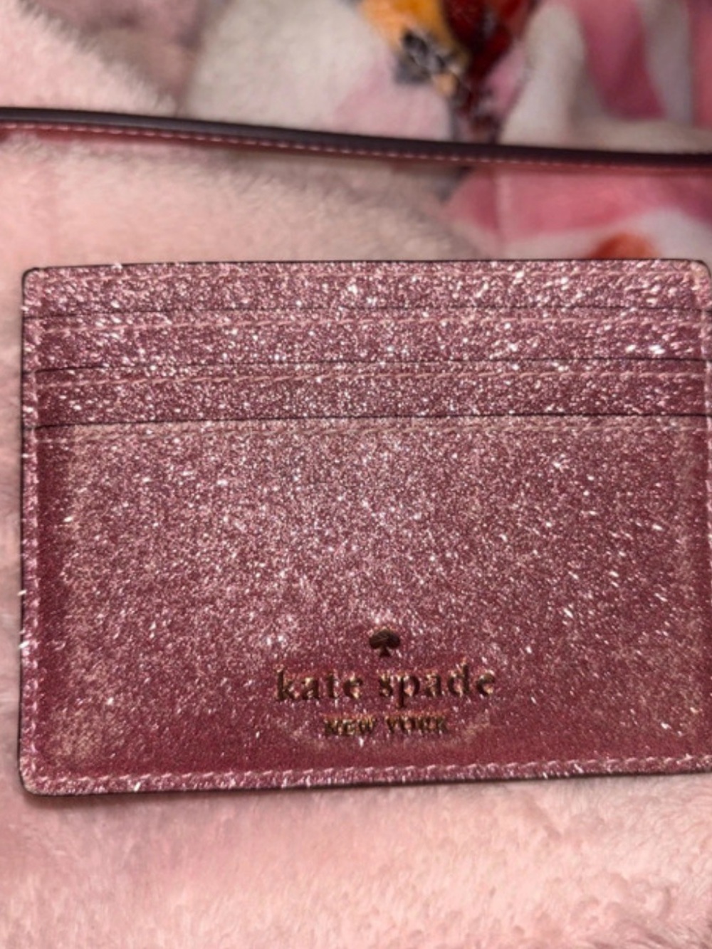 kate spade Rose Gold Glitter Tote with Matching Cardholder - Picture 2 of 7